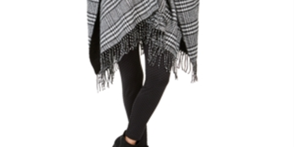 Charter Club Women's Reversible Colorblocked Topper Scarf Black One Size