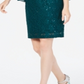 Connected Women's Sequined Lace Capelet Dress Green Size 8 -