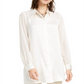 Alfani Women's Tunic Button up Shirt Ivory Size XS