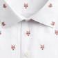 Bar IIII Men's Slim Fit Stretch Fox Head Print Dress Shirt White Size XL