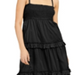 INC Women's Smocked Tiered Maxi Dress Black Size XL