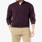 Dockers Men's  Long Sleeve Classic Fit Quarter-Zip Cotton Sweater Maroon Size Small
