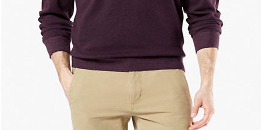 Dockers Men's  Long Sleeve Classic Fit Quarter-Zip Cotton Sweater Maroon Size Small