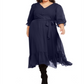 Ny Collection Women's Plus Size Button-Front Dress Blue Size 3X