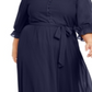 Ny Collection Women's Plus Size Button-Front Dress Blue Size 3X