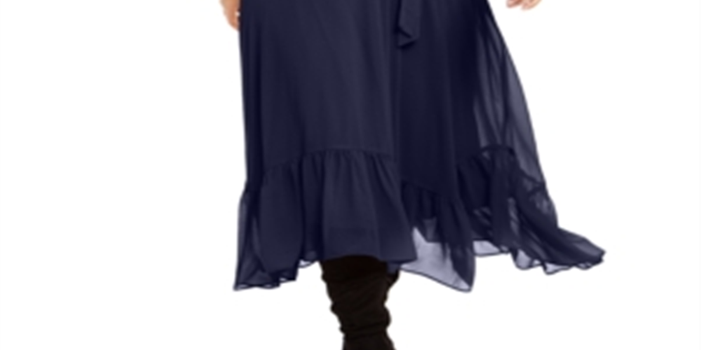 Ny Collection Women's Plus Size Button-Front Dress Blue Size 3X