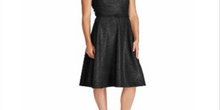 RALPH LAUREN Women's  Sleeveless Jewel Neck Below the Knee Evening Fit + Flare Dress Black Size 12