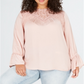 Eyeshadow Men's Trendy LaceTrim Top Pink  Size XL