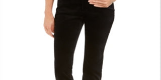 Charter Club Women's  Velveteen Tummy-Control Ankle Straight Jeans Black Size 10