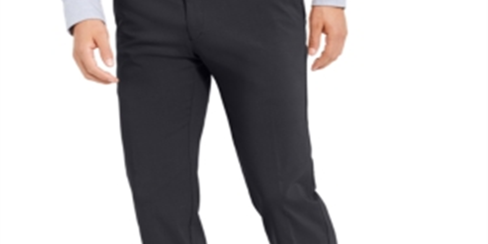 Tommy Hilfiger Men's Modern-Fit Th Flex Stretch Comfort Solid Performance Pants Black Size 34X29