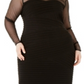 Calvin Klein Women's Plus Size Illusion-Detail Bodycon Dress Black Size 16W