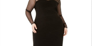 Calvin Klein Women's Plus Size Illusion-Detail Bodycon Dress Black Size 16W