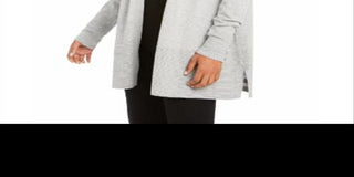 Charter Club Women's Open-Front Cardigan  Gray Size XS