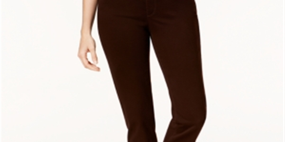 Charter Club Women's  Lexington Tummy Control Straight-Leg Jeans  Dark Chocolate Brown Size 16