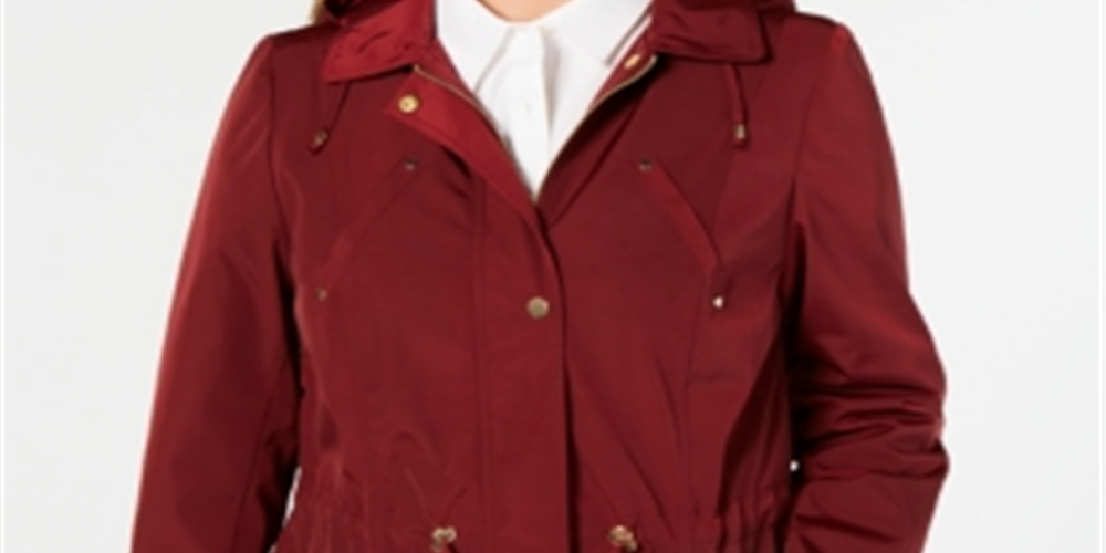 Charter Club Women's Plus Size Water-Resistant Utility Jacket  Red Size 4X