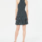 Bar III Women's Halter Striped Casual Dress Black Size Medium