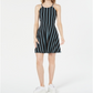Bar III Women's Halter Striped Casual Dress Black Size Medium