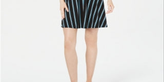 Bar III Women's Halter Striped Casual Dress Black Size Medium