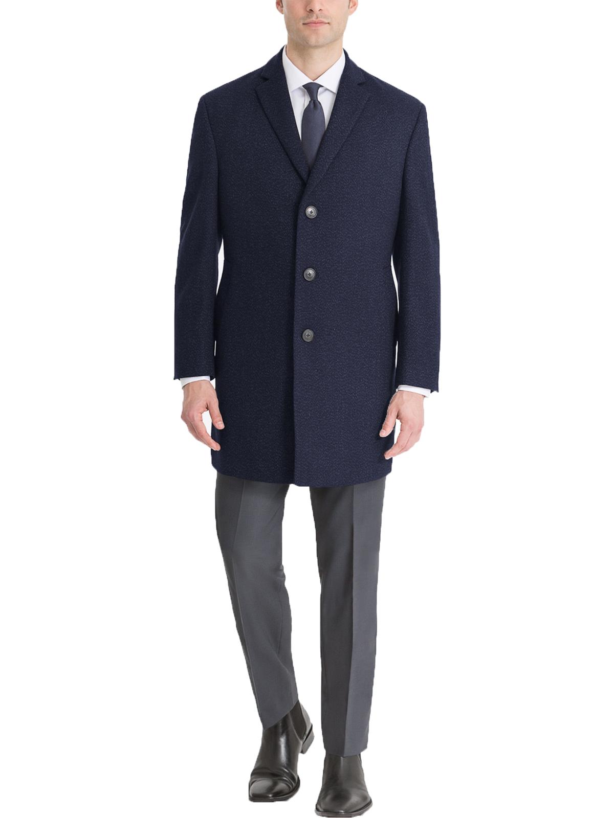 Calvin Klein Men's Prosper X-Fit Overcoat  Blue Size 50 T/L39.5