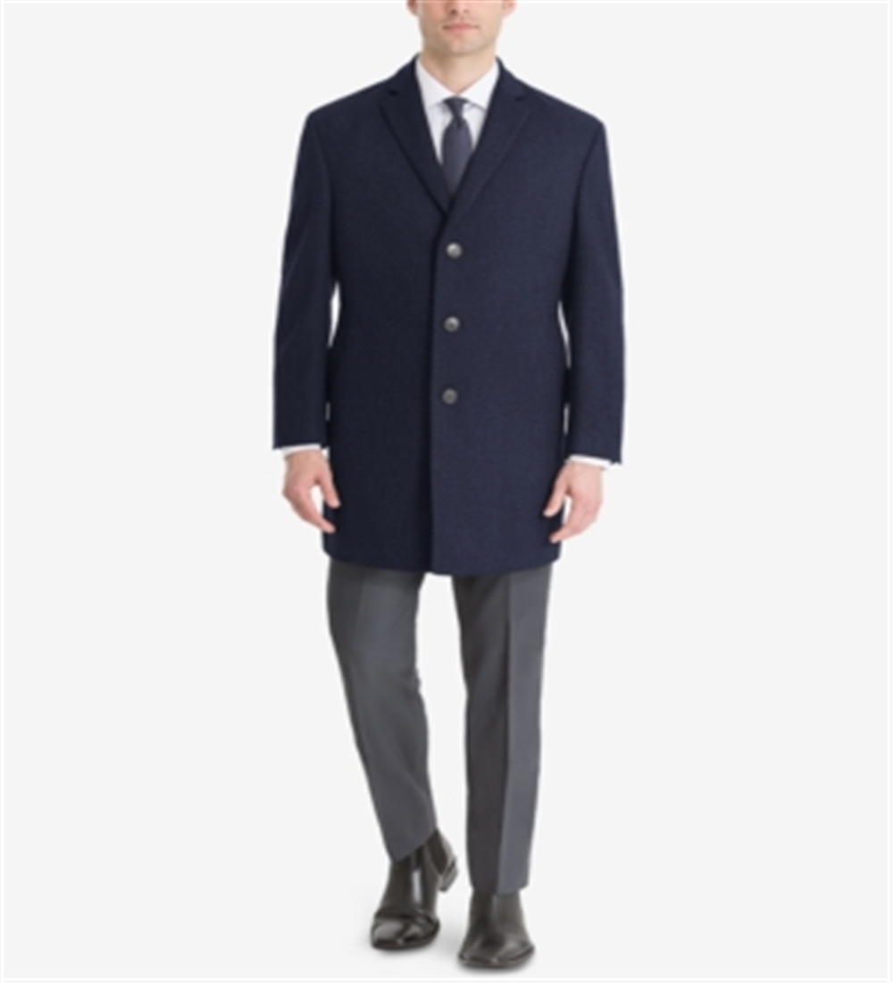 Calvin Klein Men's Prosper X-Fit Overcoat  Blue Size 50 T/L39.5