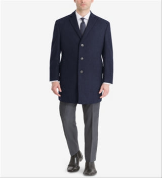 Calvin Klein Men's Prosper X-Fit Overcoat  Blue Size 50 T/L39.5