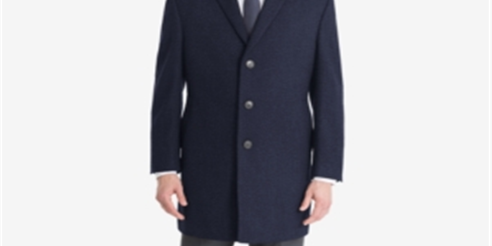 Calvin Klein Men's Prosper X-Fit Overcoat  Blue Size 50 T/L39.5