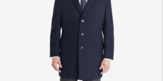 Calvin Klein Men's Prosper X-Fit Overcoat  Blue Size 50 T/L39.5