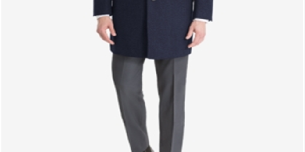 Calvin Klein Men's Prosper X-Fit Overcoat  Blue Size 50 T/L39.5