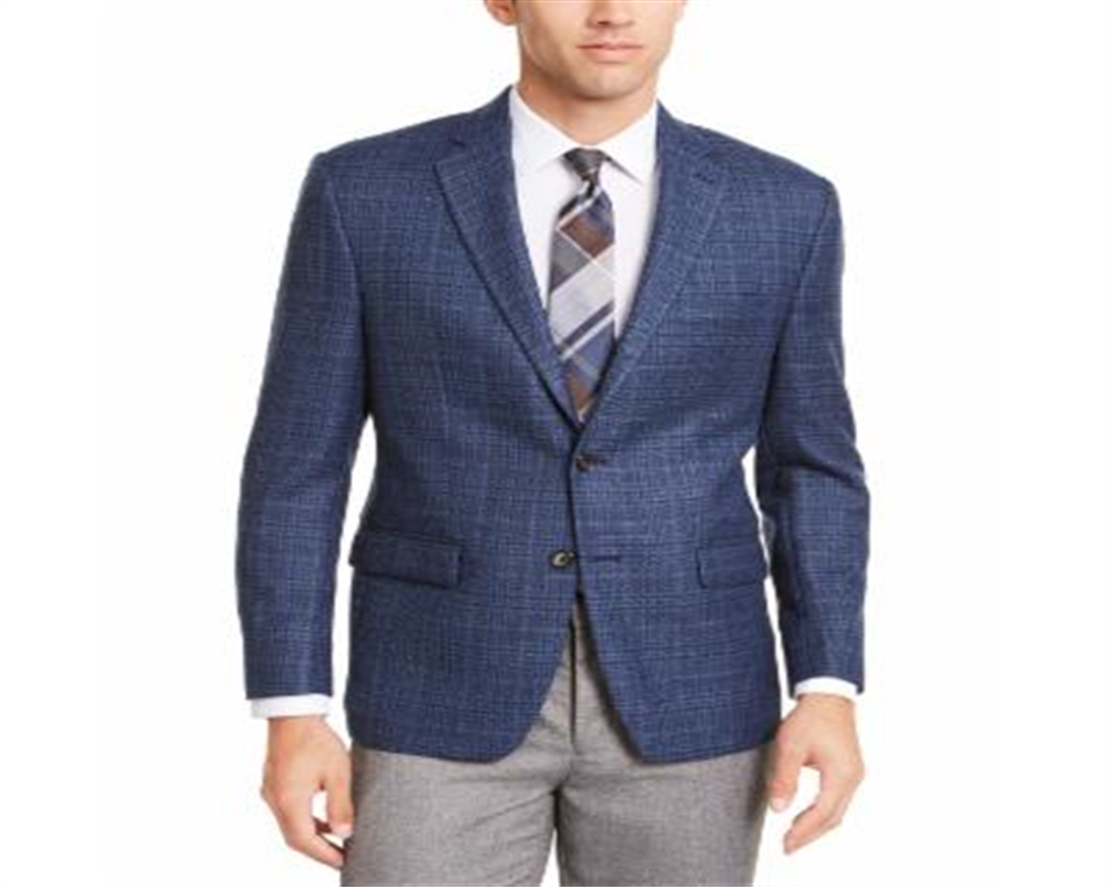 Lauren Ralph Lauren Men's Lexington Wool Blend Plaid Two-Button Blazer Blue Size 50 R/M37.5