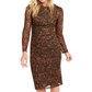 INC International Concepts Women's Snake-Mesh Dress Gold Size 4