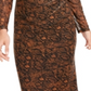 INC International Concepts Women's Snake-Mesh Dress Gold Size 4
