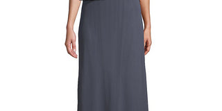 J Kara Women's Sequined Capelet Gown Gray Size 14