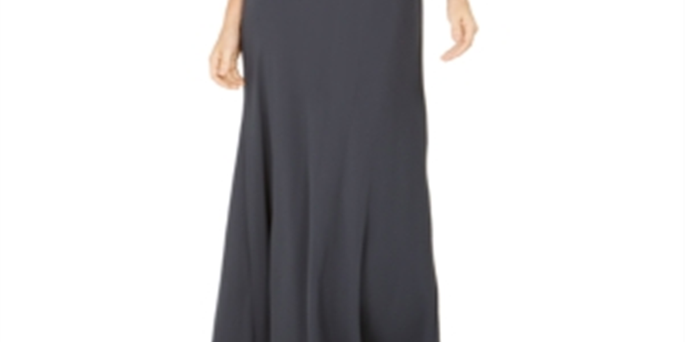 J Kara Women's Sequined Capelet Gown Gray Size 14