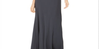 J Kara Women's Sequined Capelet Gown Gray Size 14