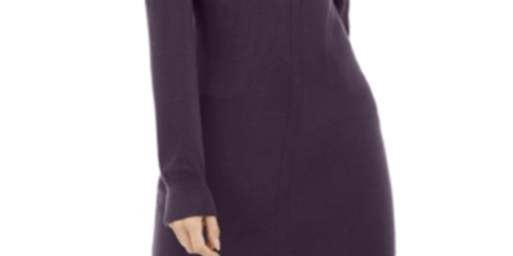 INC Women's Puff-Sleeve Sweater Tunic  Purple Size Medium