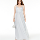City Studios Juniors' Plunging Metallic Gown Silver Size 3