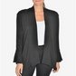 Ny Collection Women's Draped Bell-Sleeve Cardigan Black Size Small