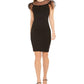 Calvin Klein Women's Feathered Illusion Scuba Crepe Dress Black Size 12