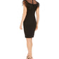 Calvin Klein Women's Feathered Illusion Scuba Crepe Dress Black Size 12