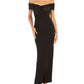Eliza J Women's Sleeveless Off Shoulder Full Length Pencil Evening Dress Black Size 8