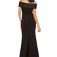 Eliza J Women's Sleeveless Off Shoulder Full Length Pencil Evening Dress Black Size 8