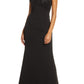 Eliza J Women's Sleeveless Off Shoulder Full Length Pencil Evening Dress Black Size 8