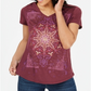 Style & Co Women's Sunburst Graphic T-Shirt  - Sequin Sunburst Purple Size XS -