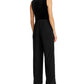 Ralph Lauren Women's Sleeveless Mock Neck Evening Wide Leg Jumpsuit Black Size 10