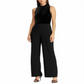 Ralph Lauren Women's Sleeveless Mock Neck Evening Wide Leg Jumpsuit Black Size 10