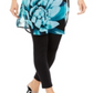 Alfani Women's Petite Floral-Print Tunic  Black Size Petite Medium