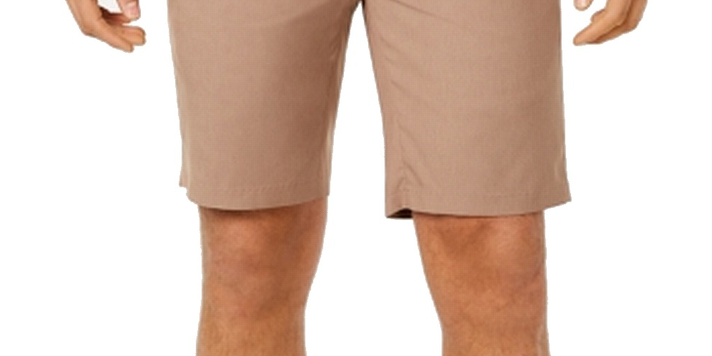 Alfani Men's AlfaTech Stretch Waistband 9 Shorts Brown Stone Beige Size 40