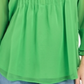 Charter Club Women's Double Ruffle Solid Pintuck Top  Green Size XS