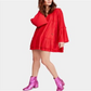FREE PEOPLE Women's Bell Sleeve Mini Dress Red Size Medium
