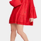 FREE PEOPLE Women's Bell Sleeve Mini Dress Red Size Medium